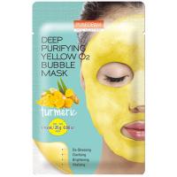 Кислородная тканевая маска Purederm Deep Purifying Yellow O2 Bubble Mask Turmeric