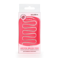 Арома-расческа для сухих и влажных волос с ароматом клубники мини  Solomeya Aroma Brush for Wet&Dry hair Strawberry Mini 